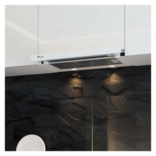 Hota Telescopica Incorporabila Tornado Storm 1200 (60), 1 motor, latime 60 cm, 3 viteze, absorbtie 1200 m3/ora, Alb - imagine 2