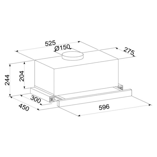 Hota Telescopica Incorporabila Tornado Storm 1200 (60), 1 motor, latime 60 cm, 3 viteze, absorbtie 1200 m3/ora, Alb - imagine 4